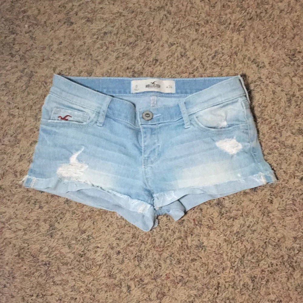 Light wash denim shorts